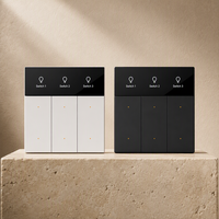 Interrupteur mural intelligent de type EU/UK 86 avec écran, 35 mm, fin, Tuya Zigbee, bouton poussoir, 1, 2, 3, 4 voies, 100-240 V, relais 10 A, CE, RoHS