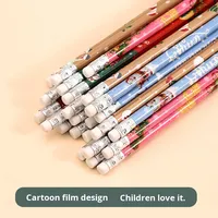 Ensemble de crayons en bois de Noël mignons et amusants avec gomme, crayons HB, cadeau de Noël, vente en gros Yichen Rouge/Vert/Rose