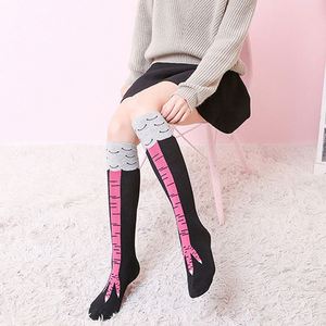 Nuevos Calcetines Largos de Poliéster con Diseño de Patas de Pollo para Niñas, Calcetines Altos Hasta la Rodilla para las Cuatro Estaciones - Product Image 4