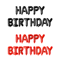 Fungram Ensemble de ballons en aluminium gonflables à l'hélium pour fête, 16 pouces, lettres de l'alphabet Joyeux Anniversaire, bannière argentée et dorée