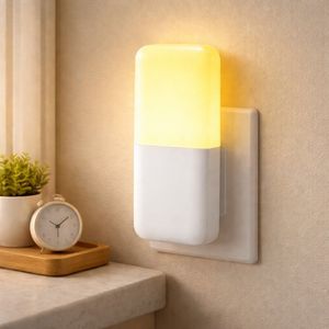 OEM Square LED Plug-in <b>Night</b> <b>Light</b>, <b>Light</b> Sensor, Energy Saving Indoor Lamp, ABS Material, US UK EU AU JP Plug Options - Product Image 2