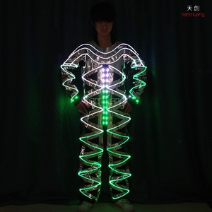 Traje de Baile LED, <span class=keywords><strong>Ropa</strong></span> Luminosa <span class=keywords><strong>Futurista</strong></span> para Conciertos, Festivales, Discotecas, DJ, Carnaval, Fiestas Temáticas y Espectáculos - Product Image 4