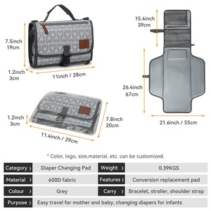 Baby Portable Diaper <strong>Changing</strong> Pad Travel Waterproof Compact Diaper Pad Light Weight <strong>Foldable</strong> Diaper <strong>Changing</strong> <strong>Table</strong> for Newborns - Product Image 5