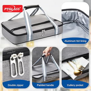 <span class=keywords><strong>Plat</strong></span> à four rectangulaire en verre Pyrex avec couvercle en PP pour la cuisson et le stockage au four - Product Image 4