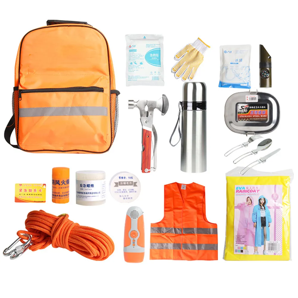 Портативный спасательный набор, комплект для хранения семейных принадлежностей, для экстренных случаев, для спасения при землетрясении, автомобильный комплект для экстренной защиты