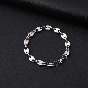 G.T 2022 <span class=keywords><strong>gioielli</strong></span> in argento Stock Hip Hop 7/9/11mm in acciaio inox chicchi di caffè naso di maiale <span class=keywords><strong>Marina</strong></span> bracciale a catena a maglia per uomo donna - Product Image 3