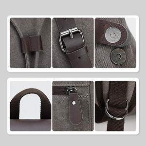 Custom Men's Style Trend Custom Logo 15.6 Inch Laptop <b>Backpack</b> <b>Vegan</b> Vintage <b>Leather</b> Canvas Waterproof Anti-theft School B - Product Image 3