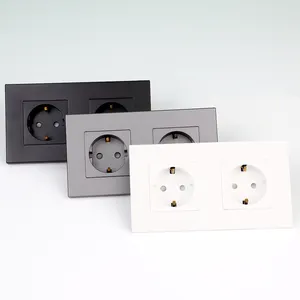 Wholesale Custom Bingoelec Power Plug Wall Electrical Plastic Panel Eu Standard Double Germany Socket