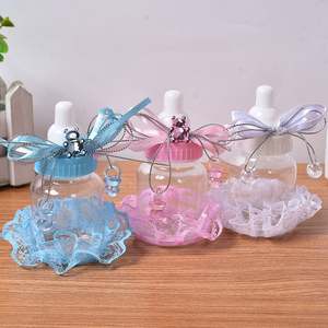 Mini bouteille de bébé en plastique <span class=keywords><strong>dragées</strong></span> conteneur boîte de bonbons de douche de bébé décor de fête de baptême d'anniversaire pour nouveau-né bébé garçon fille - Product Image 6