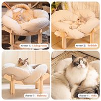Meubles pour animaux de compagnie personnalisés à imprimé animal, lit en bois massif respirant pour petits chiens et chats, design tendance pour le salon et la chambre à coucher