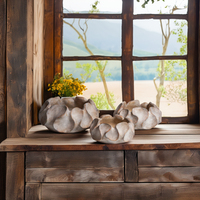 Pot de fleurs en ciment à la mode Lianda, vente chaude, pot de fleurs en forme de lotus, pot de jardinage pour plantes succulentes et bonsaïs pour la maison avec emballage en carton