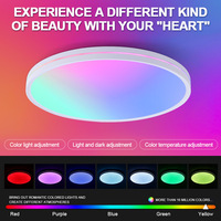 Plafonnier intelligent RGBIC en gros 85-265V, lampe LED irisée à montage encastré, changement de couleur DIY pour chambre et salon