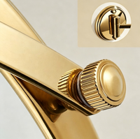 Gold Wall Mounted Double Sided Magnifying Makeup Mirror Swivel Extendable Foldable Arm Cosmetic Shaving Mirror for Home Vanity