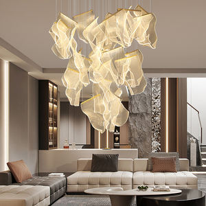 أضواء قلادة مشروع ديكور إبداعي داخلي كبير عصري مخصص ثريا ليد حديثة للفنادق والفيلات - Product Image 5