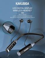 Harga grosir Kakusiga Headset nirkabel Band leher desain penyerapan magnetis otomatis baru dengan tampilan Digital LED