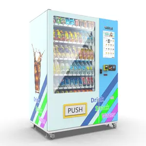 Dispensador de botellas de vidrio a buen precio, bebidas frías, aperitivos, comida y bebida, máquina expendedora con sistema de refrigeración y verificación de edad