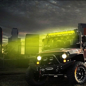 Barre lumineuse LED 7 pouces 18W, blanc citron jaune, lampe antibrouillard étanche pour camion Niva o-ff road <span class=keywords><strong>4x4</strong></span> <span class=keywords><strong>SUV</strong></span> ATV moto DC 12V 24V - Product Image 6