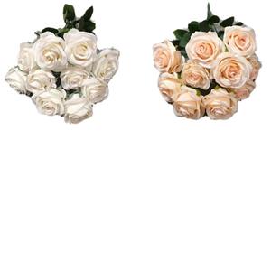 Nouveau 10 Tête Rose Fleurs Artificielles Usine En Gros Fond De Mariage Mur Faux Roses Xi <span class=keywords><strong>Shi</strong></span> <span class=keywords><strong>Mei</strong></span> Décoration De Mariage Bundle - Product Image 5