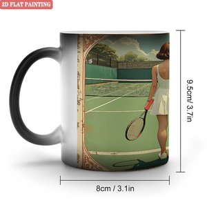 Custom Mug Frosted Black 11oz <b>Ceramic</b> Heat Activated Color Changing <b>Cup</b> - Product Image 1