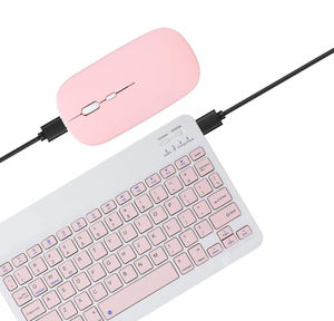 <b>Mini</b> Recheageable Colourful Keyboard and Mouse Combo Wireless Simple Wireless Keyboard and Mouse for Mobile - Product Image 1