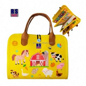 Tablero de Actividades 8 en 1 de Fieltro, Juguetes Montessori de Granja para Niños Pequeños, Libro Sensorial de Fieltro para Educación Temprana - Product Image 1