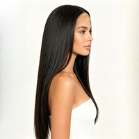 Perruque en cheveux humains avec dentelle frontale 13x4, perruque longue et droite à raie centrale densité 180%, perruques en cheveux humains véritables style européen