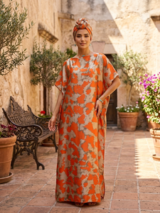 Vente en gros d'usine : Nouvelles robes kaftan pour femmes adultes, taille unique, en polyester imprimé, respirantes, à manches kimono, style robe africaine <span class=keywords><strong>Kanga</strong></span> - Product Image 4