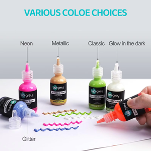 Wholesale 3D Non-toxic Washable 12 Colors 30 ml Permanent Soft Glow in the Dark <strong>Fabric</strong> <strong>Spray</strong> <strong>Paint</strong> Textile <strong>Paint</strong> for <strong>Fabric</strong> - Product Image 2