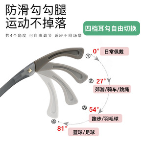 Monturas de Gafas Deportivas TR90 5022, Ligeras, con Lentes de Resina Cuadrilaterales, con Estuche, Origen Danyang - Product Image 3