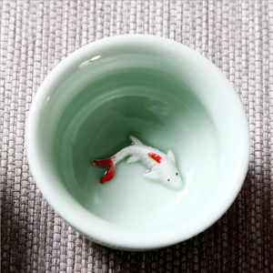 <strong>Chinese</strong> Traditional Fish Design Porcelain Green Eco-Friendly <strong>Tea</strong> <strong>Set</strong> - Product Image 3