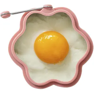 Forma de flor de silicona Molde de huevo frito Anillo de cocina de huevo