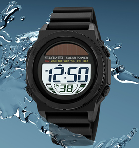Montre digitale solaire sport pour homme SKMEI 2358, chronographe, alarme, réserve de marche, bracelet en plastique, tendance - Product Image 2