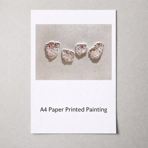 Toile imprimée format A4, nature morte abstraite dessinée à la main, style Wabi Sabi, art mural pour hôtel, texture 3D faite à la main, peinture acrylique minimaliste - Product Image 6