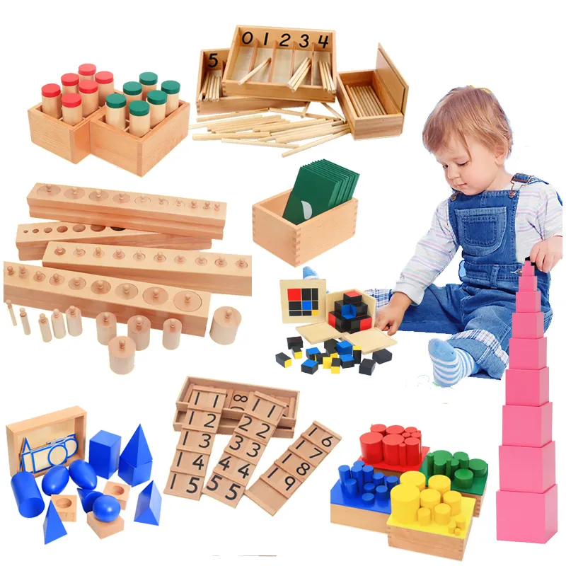 Unterricht Lernen Baby Montessori Premium Holz Handbuch Möbel Kindergarten Materialien Andere pädagogische sensorische Spielzeug Kinderspiele