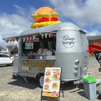 Remorque alimentaire mobile légère en aluminium, camion de restauration personnalisé avec équipement de cuisine complet pour les entreprises de vente de snacks et de barbecue