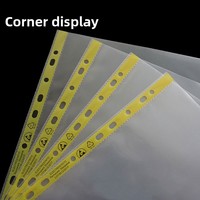 Sac de fichiers en papier à feuilles mobiles à rayures jaunes 11 trous A4 dossier insérer un livre d'informations Page intérieure