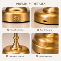 Lampe de table simple sans fil rechargeable DC E14 avec abat-jour remplaçable, 3 températures de couleur, intensité variable, commande tactile pour hôtel et restaurant
