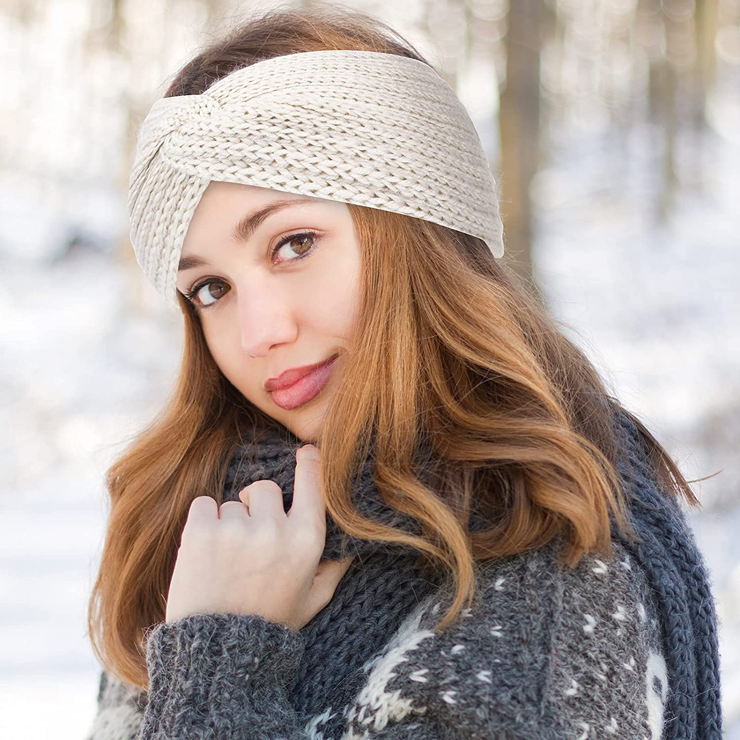 cable knitted headband for women high quality cheap custom warm knitted cross headband knit headband winter