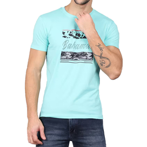 Camiseta de Manga Corta para Hombre, Corte Ajustado, Algodón Elástico, Informal y Moderna - Product Image 1