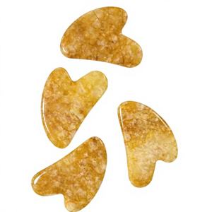 Masseur facial en jade jaune de haute qualité, citrine naturelle, gua sha - Product Image 2