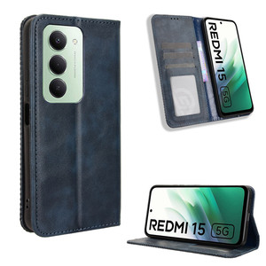 เคสโทรศัพท์หนังมีกระเป๋าเงินแบบหัวเข็มขัดแม่เหล็กย้อนยุคสำหรับ redmi 15 5g - Product Image 1