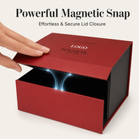 Boîte de style pliable de qualité supérieure emballage en papier boîte pliable magnétique en carton dur noir rouge personnalisée