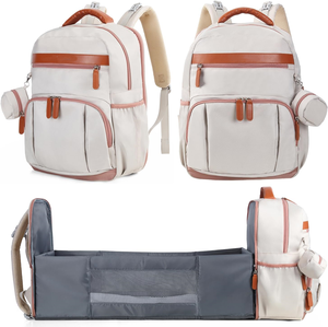 Mochila Pañalera Multifuncional Plegable y Portátil OUWEI, con Cierre de Cremallera, Material PU, Diseño Moderno - Product Image 1