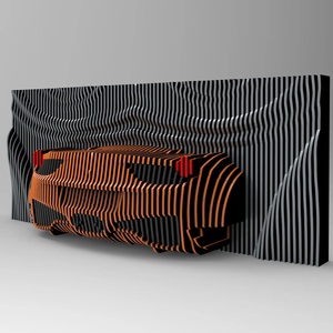 Sculpture murale en bois 3D créative, motif de voiture de course, décoration murale suspendue pour cadeau, <span class=keywords><strong>atelier</strong></span> - Product Image 4