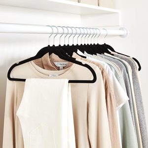 50 Pack -non-slip Household Premium Velvet <b>Hanger</b> and Seamless Black Suit <b>Hangers</b> Plastic <b>Hanger</b> - Product Image 3