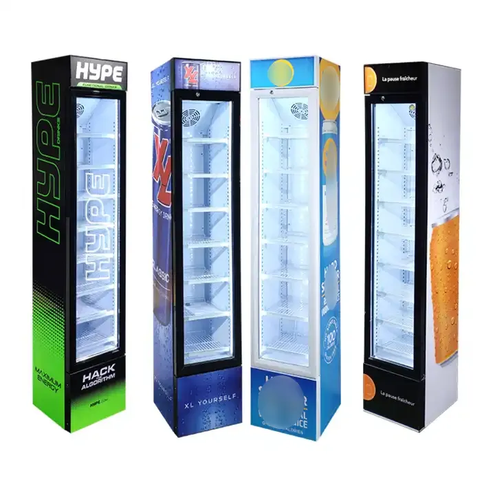 Meisda 105L bira şişe soğutucu ticari ince dik ekran buzdolabı