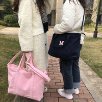 Sac fourre-tout en velours côtelé avec bandoulière réglable M L, poignée en matière souple, fermeture éclair, idéal pour l'hiver et l'automne, unisexe, sac de shopping, sac à main et pochette