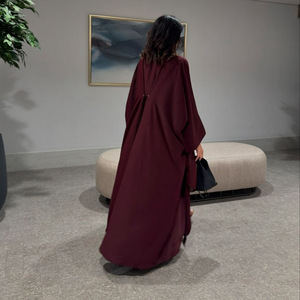 Cardigan Lungo Turco a Tinta Unita Abaya Aperta per Donne Musulmane <span class=keywords><strong>Abbigliamento</strong></span> <span class=keywords><strong>Islamico</strong></span> - Product Image 4