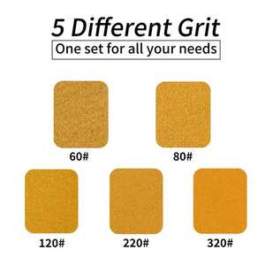 Dischi Abrasivi da 5 Pollici a 8 Fori, Durezza Media, Grana P60-P320, per Levigatrice Orbitale, Automotive e Legno, 50 Pezzi/Grana - Product Image 2