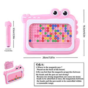 Jumon Montessori Magnetic Drawing Board Kids Color Cognition Toy Training Pen Control <b>Moving</b> Bead Sensory Game Play Educational - Product Image 5